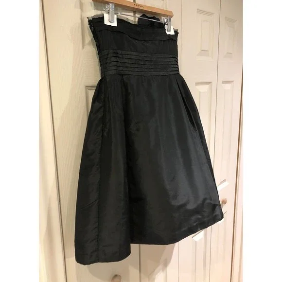 Black Vivienne Tam Silk Taffeta Statement Flower Strapless Cocktail Dress 6 - Picture 10 of 12